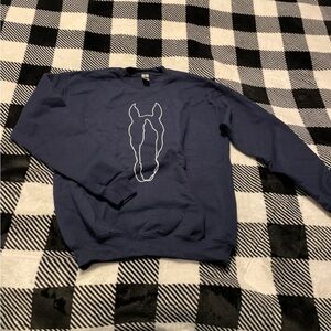 Gildan Navy Sweatshirt with Horse Outline